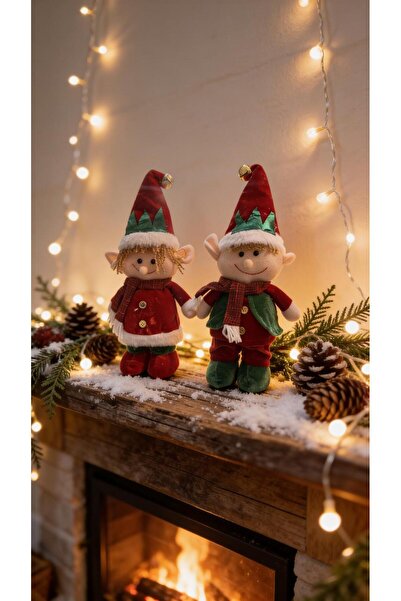 PARTİ SEPETİ Ornament decorativ cu tematică de Crăciun, cuplu de spiriduși – ...