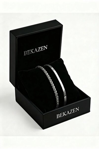 BEKAZEN Sevgililer Gününe Özel Tasarım 2’li Çelik Bileklik Seti