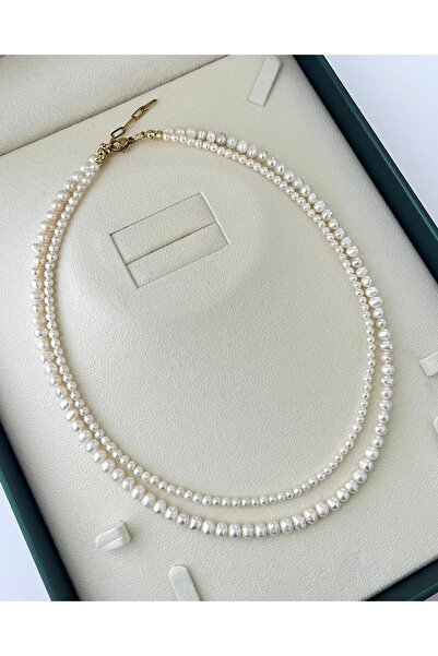 eyla collection Gerçek Tatlı Su İncisi 2 li Kolye