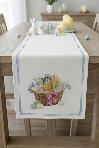 Markaev Easter Little Chicks Cotton Table Runner 0108– 50X150 cm