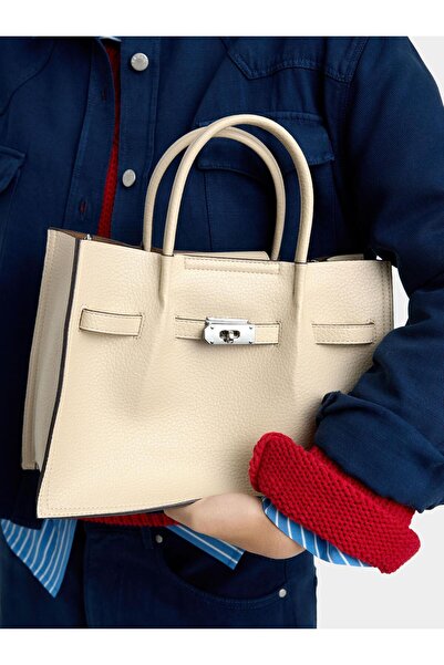 PARFOIS Kadın Dokulu ve Kemer Detaylı Tote Çanta