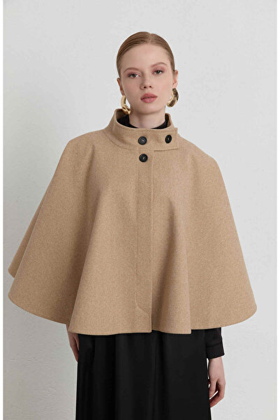 Fatma Atasoy Kaşe Taş Pelerin Panço