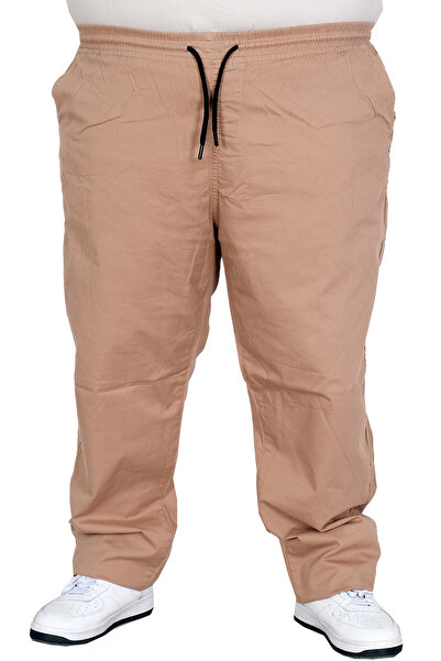 ModeXL Mode XL Large Size Men's Linen Jogger Pants Milano 21913 Cappucino