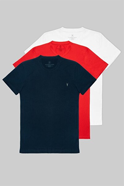 MAXIMILLIAN Tricou de bază pentru bărbați, din bumbac, cu decolteu tip crew, ...