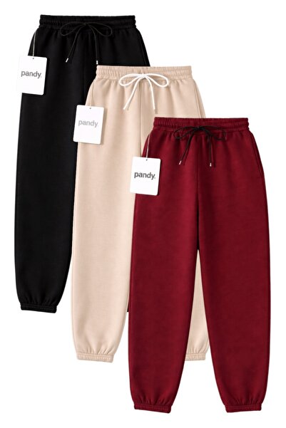 pandy 3-Piece Unisex Full-Fit Sweatpants with Elastic Cuffs