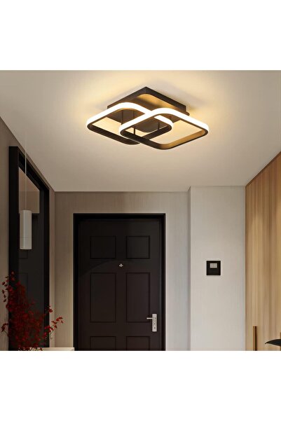 Jiju Lustra LED 32W Double Square Negru Echivalent 200W