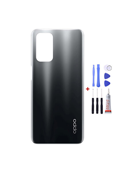 Yedcom Oppo A74 Siyah Arka Kapak Arka Cam Pil Kapağı Tamir Setli