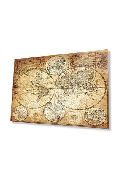 idealizbiz Harta Lumii Vechiului Monde, sticlă temperată de 4 mm, rezistentă,...