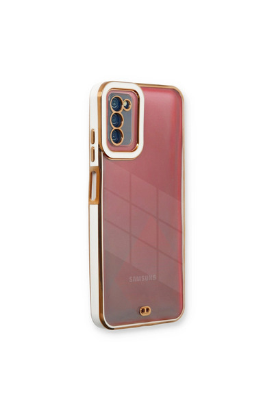 eco port حافظة سامسونج جالاكسي A03s من السيليكون بعدسة ليفا - أبيض