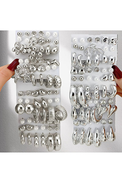 Ervalina Karışık Çoklu Figürlü Gümüş Küpeler KARIŞIK GÖNDERİM