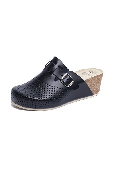 VESNA Saboți din piele V-020 negri