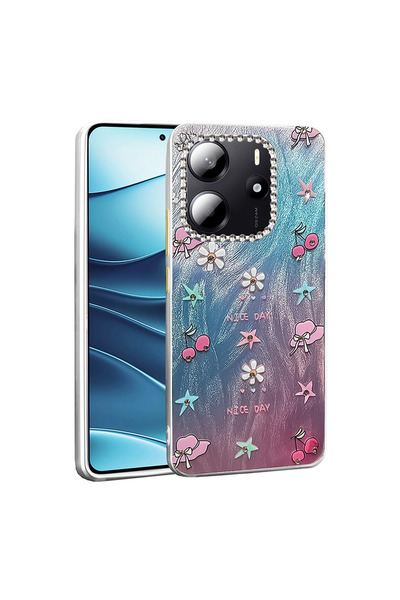 eco port Redmi note 14 4g case, blade mirror pattern cover - pattern 4