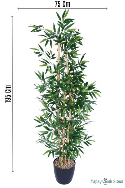 Yapay Çiçek Sitesi Yapay 4 Gövdeli Bambu Ağacı Premium Yoğun Yapraklı 195 Cm ...