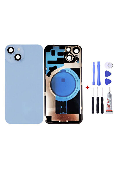 Yedcom Iphone 14 PLUS Mavi Uyumlu Full Nfc ve Demirli Uyumlu Arka Kapak Arka ...