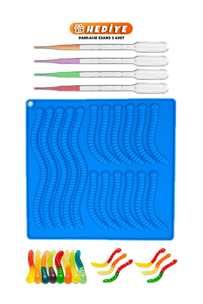 Getshopmini Epoxy Jelly Bean Mold Worm Jelly Bean Mold Chocolate Worm Mold - ...