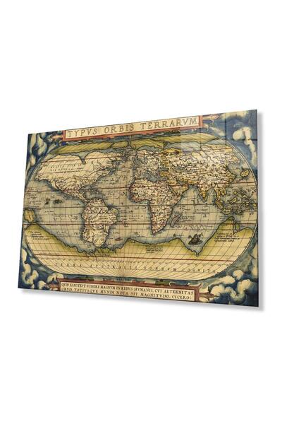 idealizbiz Harta Lumii Vechiului Monde, sticlă temperată de 4 mm, rezistentă,...