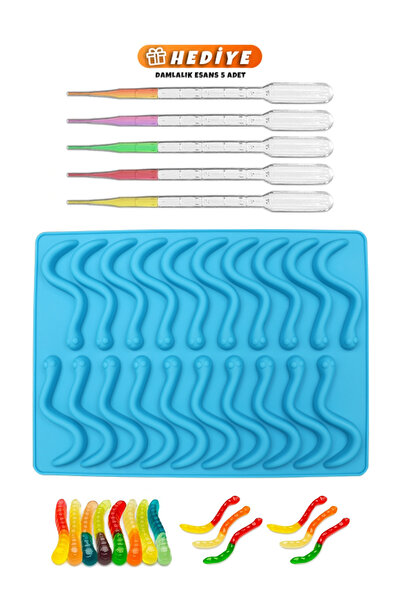 Getshopmini Epoxy Jelly Bean Mold Worm Jelly Bean Mold Chocolate Worm Mold - ...