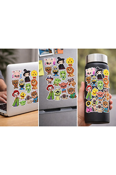 Limitless Design Cute Characters Sticker Set – 22X30 cm |   Colorful & Fun De...
