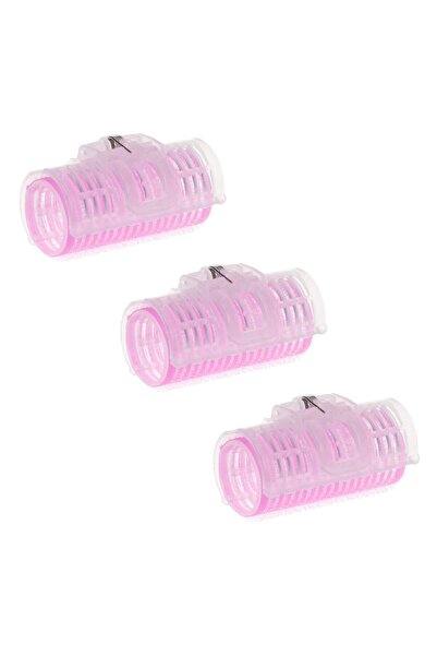 OEM Ρόλερ μαλλιών με βάση και κλιπ, λιλά, 6 εκατοστά - 3 τεμάχια
