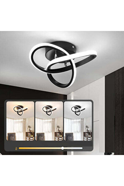 edc Lustra LED 48W TWO RINGS Black Echivalent 200W