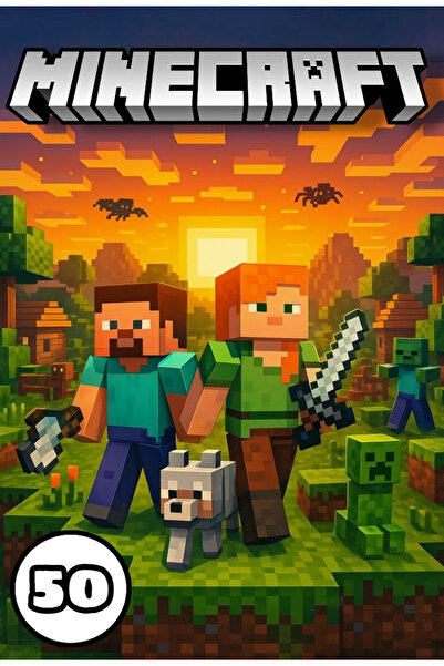 MINECRAFT Coloring book, 50 Minecraft illustrations, A4
