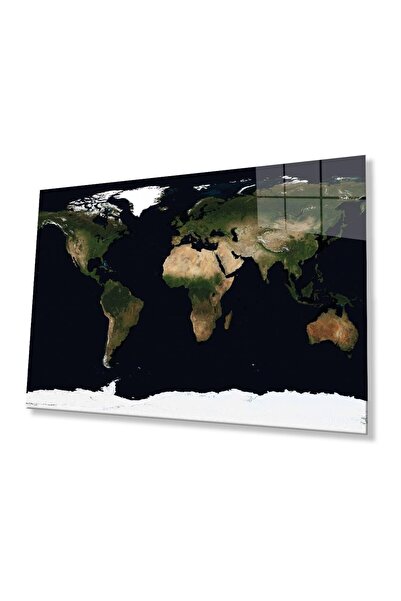 idealizbiz Harta lumii, tablou din sticlă durabilă de 4 mm, sticlă temperată,...