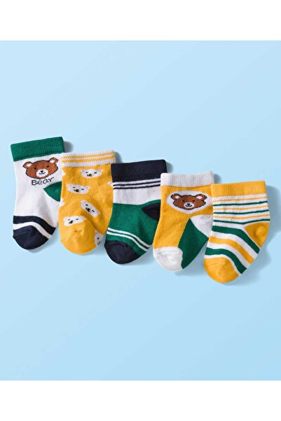 Cute Walk by Babyhug Knit Ankle Length Anti Bacterial Socks & Bear Design Pac...