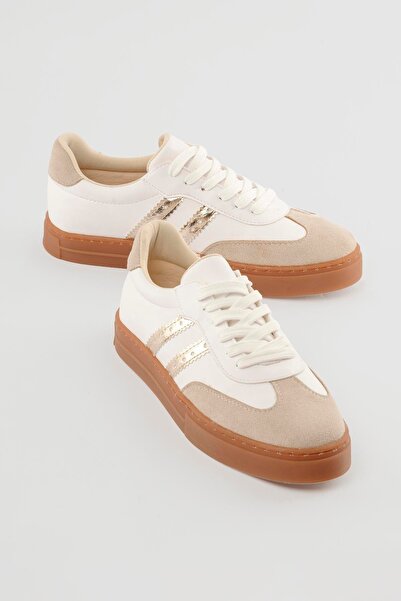 Mubiano Women's Sneaker Lace-Up Sports Shoes Leron White