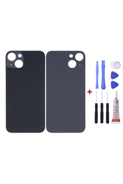 Yedcom Iphone 14 Siyah Uyumlu Arka Cam Kapak Pil Kapağı Tamir Set Beraber