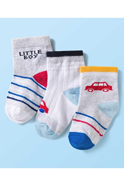 Cute Walk by Babyhug Knit Ankle Length Anti Bacterial Socks & Car Design Pack...