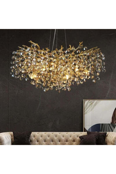 edc Chandelier Cristal LUXURY Golden SunFlower 601