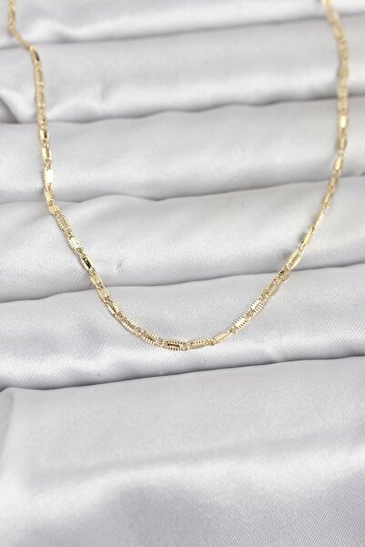 Clariss CM 14K Gold Renk Lazerli Zincir Model 60 cm Kadın Kolye