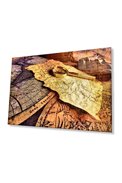 idealizbiz Harta lumii, tablou din sticlă durabilă de 4 mm, sticlă temperată,...