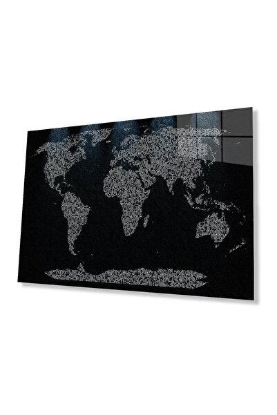 idealizbiz Harta lumii, tablou din sticlă durabilă de 4 mm, sticlă temperată,...