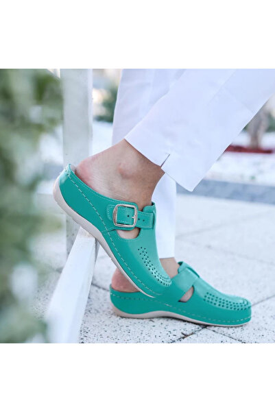 VESNA Leather clogs 182 Zelena