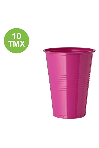 OEM Set of 10 Fuchsia Plastic Cups 480ml