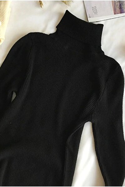 Lacshmi Moda Women's Half Fisherman Fleece-Lined Ribbed Knit Savior Black Cor...