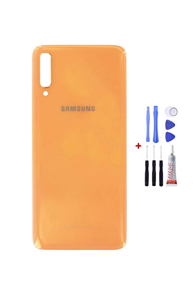 Yedcom Samsung A70 Turuncu Uyumlu Arka Kapak Arka Cam Pil Kapağı Tamir Setli
