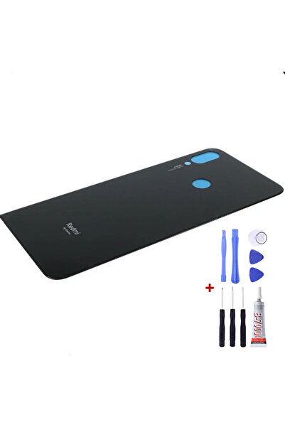 Yedcom Xiaomi Redmi Note 7 Siyah Arka Kapak Arka Cam Pil Kapağı Tamir Setli