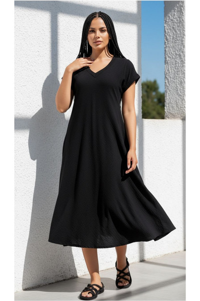 Curly Black Muslin Verev Dress