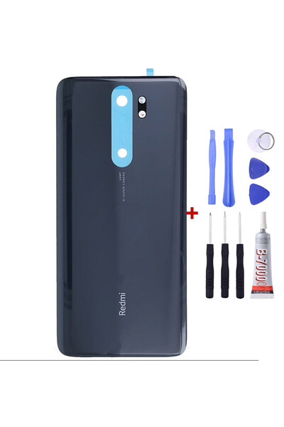 Yedcom Xiaomi Redmi Note 8 Pro Siyah Arka Kapak Arka Cam Pil Kapağı Tamir Setli