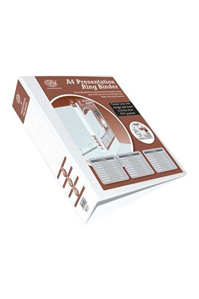 FİS A4 Presentation 2D Ring Binder Brown/White/Grey