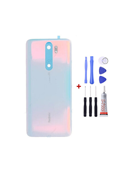 Yedcom Xiaomi Redmi Note 8 Pro Beyaz Arka Kapak Arka Cam Pil Kapağı Tamir Setli