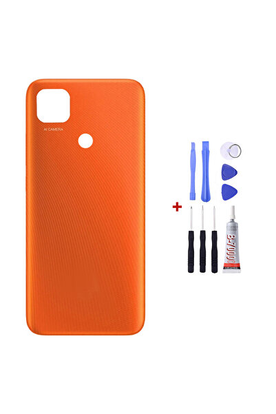 Yedcom Xiaomi Redmi 9C Turuncu Arka Kapak Arka Cam Pil Kapağı Tamir Setli