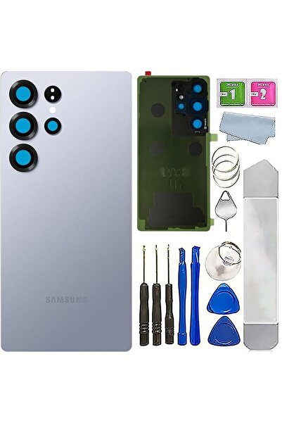 Yedcom Samsung S25 Ultra Titanyum Gri Uyumlu Arka Cam Kapak Pil Kapağı Tamir ...