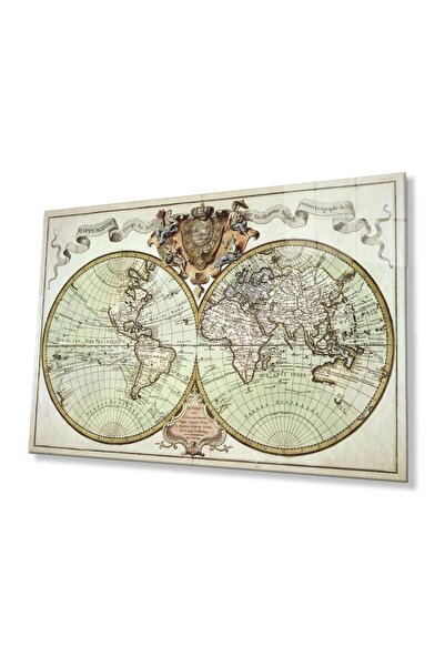 idealizbiz Harta lumii, tablou din sticlă durabilă de 4 mm, sticlă temperată,...