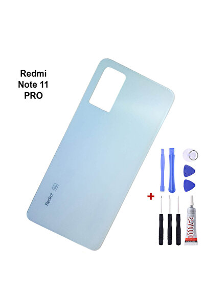 Yedcom Xiaomi Redmi Note 11 Pro Beyaz Arka Kapak Arka Cam Pil Kapağı Tamir Setli