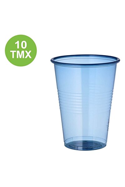 OEM Set of 10 Transparent Blue Plastic Cups 480ml