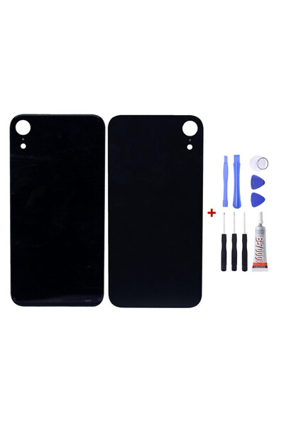 Yedcom Iphone XR Siyah Uyumlu Arka Cam Kapak Pil Kapağı Tamir Set Beraber