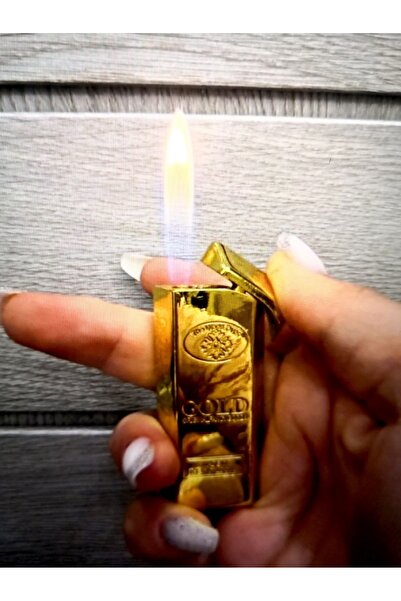 chd-store Külçe Altın Şeklinde Doldurulabilir Gold Çakmak